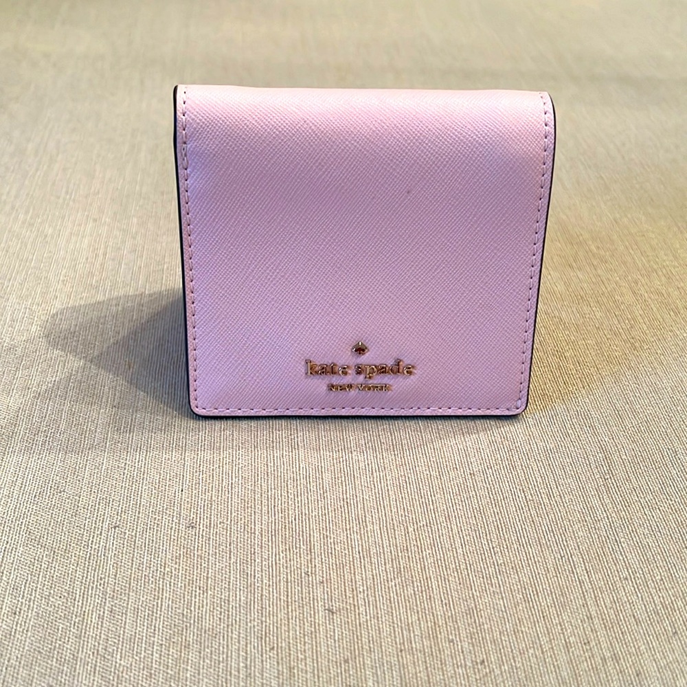 Pink Kate Spade small bifold wallet